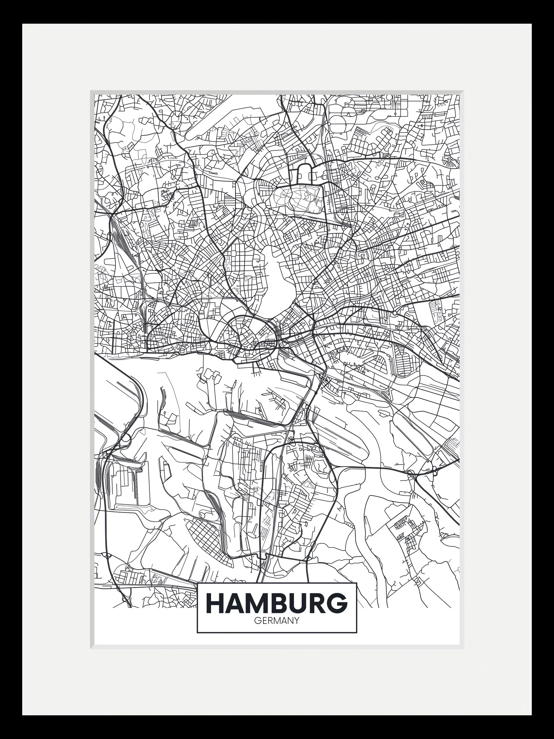 queence Bild "Hamburg Stadtkarte", Städte, (1 St.) günstig online kaufen