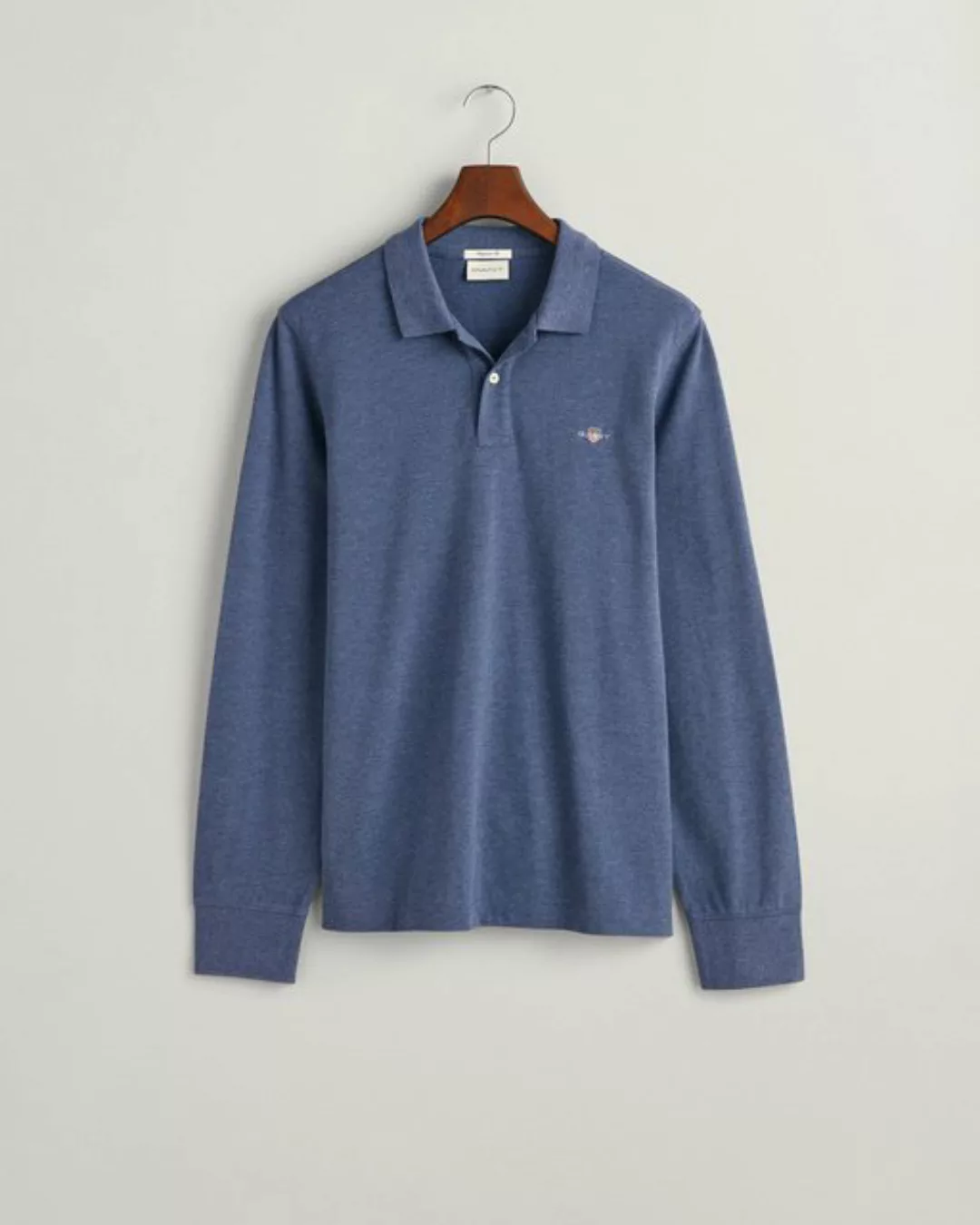 Gant Langarmshirt REG SHIELD LS PIQUE RUGGER, DARK JEANSBLUE MELAN günstig online kaufen