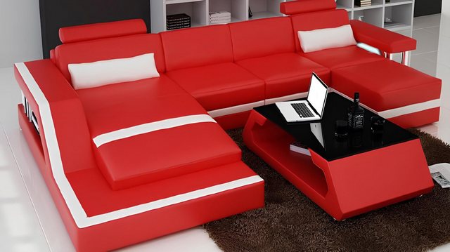 JVmoebel Ecksofa Designer Ecksofa Sofa Wohnlandschaft Big Modernes Ledersof günstig online kaufen