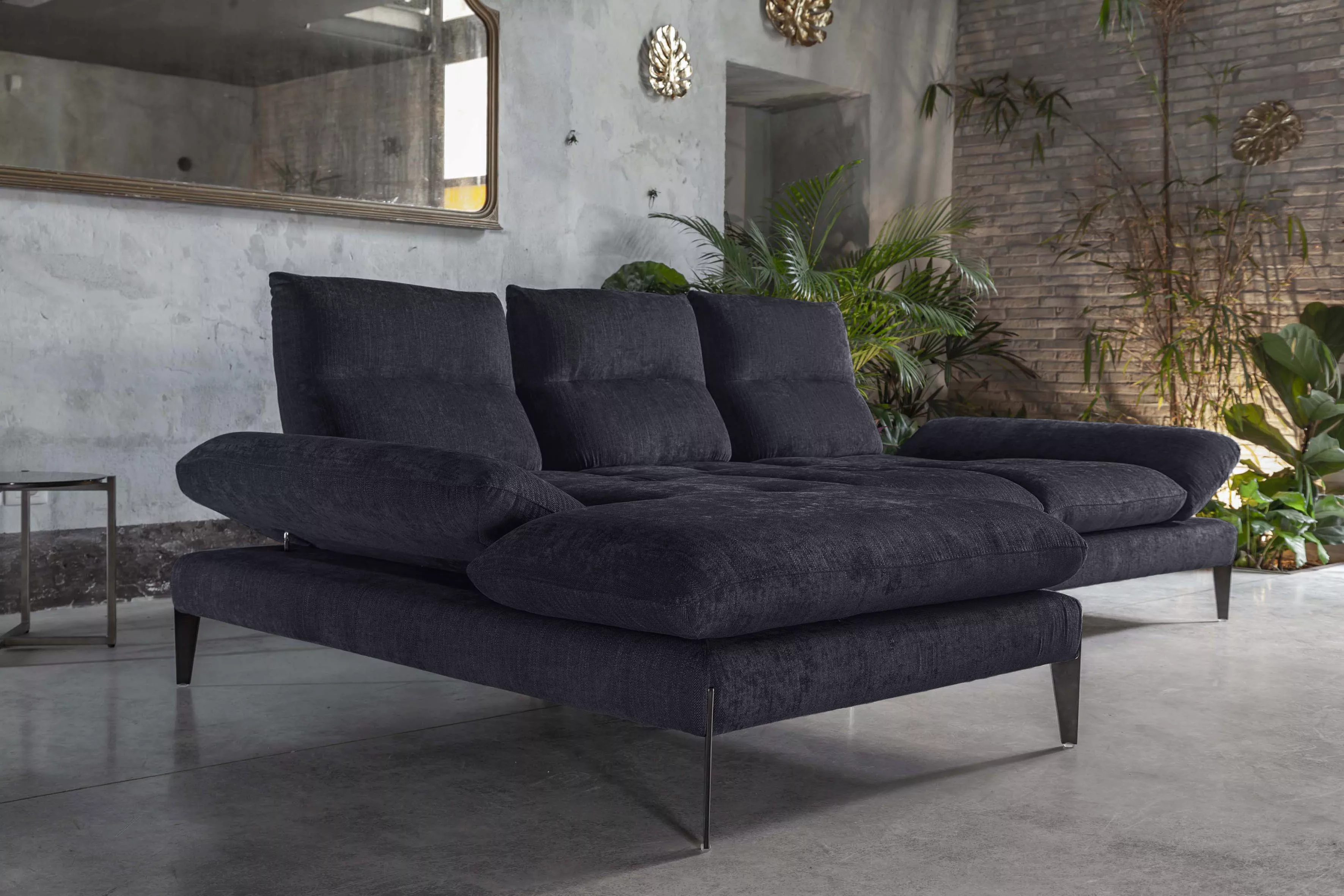 Nicoletti Home Ecksofa "Monnalisa", Breite 287 cm, mit Sitztiefeverstellung günstig online kaufen