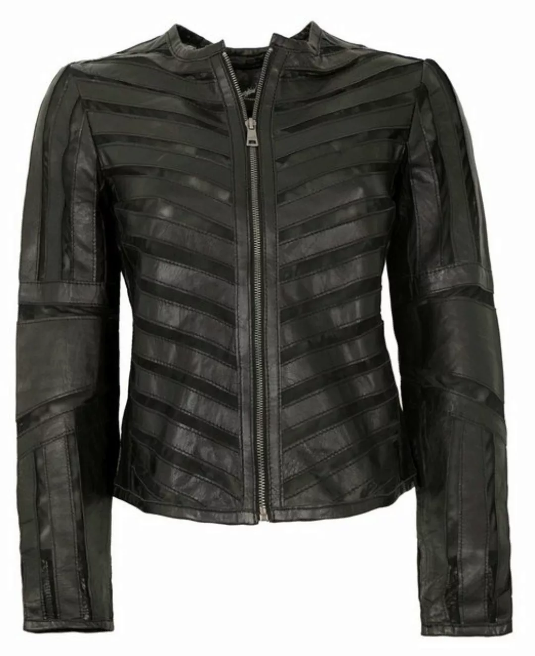 Gipsy Damen Lederjacke GGSuri in black mit Mesh-Einsätzen günstig online kaufen