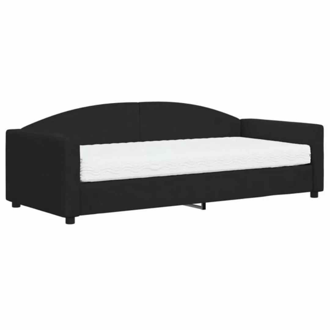 vidaXL Bett Tagesbett mit Matratze Schwarz 90x200 cm Stoff günstig online kaufen