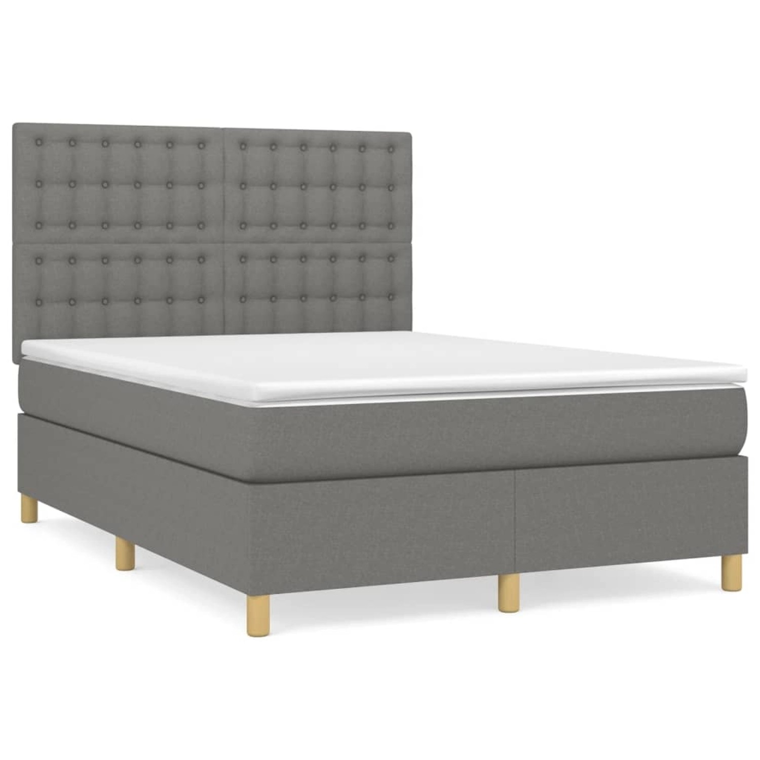 vidaXL Boxspringbett Boxspringbett mit Matratze Schwarz 140x200 cm Stoff Be günstig online kaufen