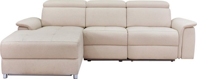 Places of Style Ecksofa "Pareli, L-Form, 259cm,m. Recamiere, Echtleder, Kun günstig online kaufen