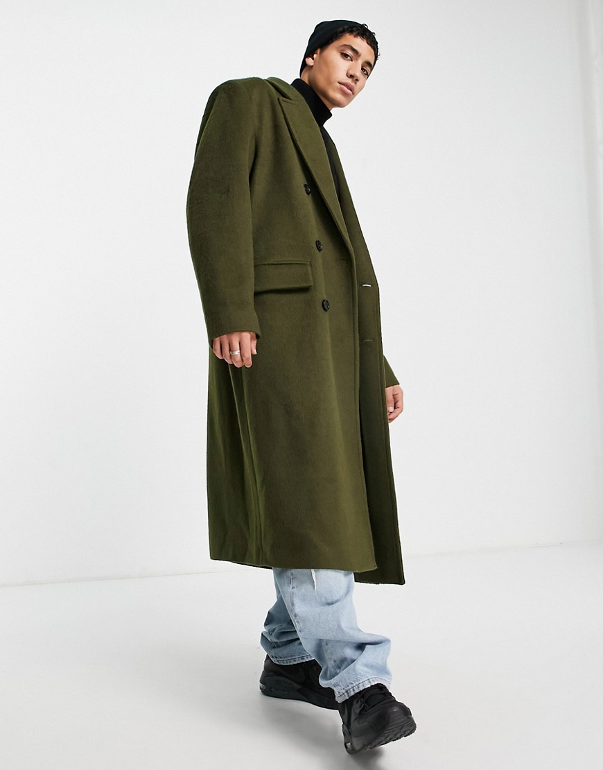 ASOS DESIGN – Langer Mantel aus strukturiertem Wollmix mit extremer Oversiz günstig online kaufen