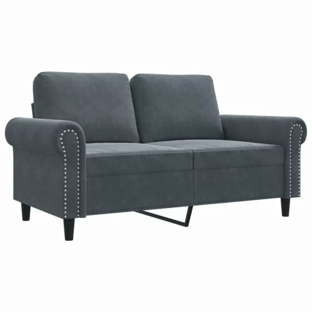 vidaXL Sofa 2-Sitzer-Sofa Dunkelgrau 120 cm Samt günstig online kaufen