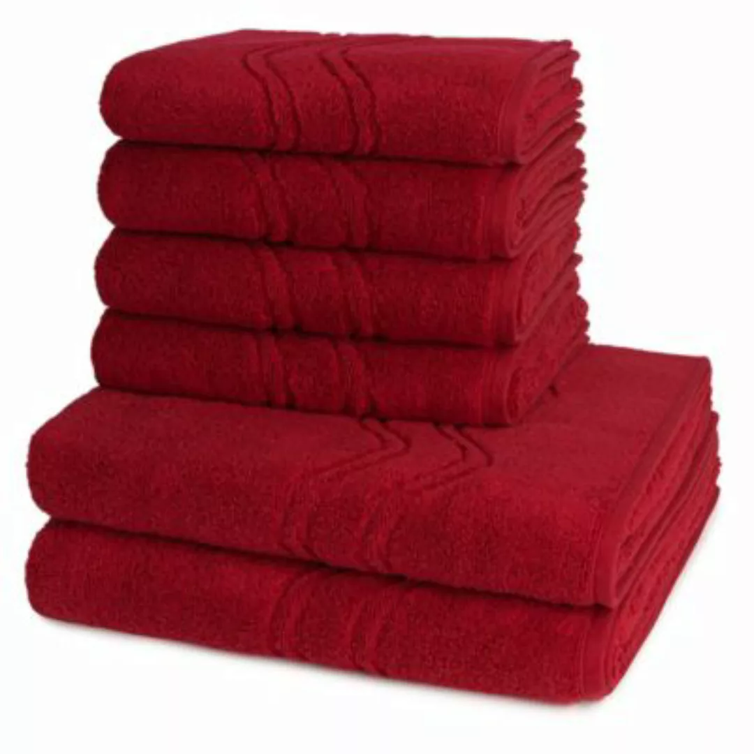 Ross 4 X Handtuch 2 X Duschtuch - im Set Cashmere feeling Handtücher rot günstig online kaufen