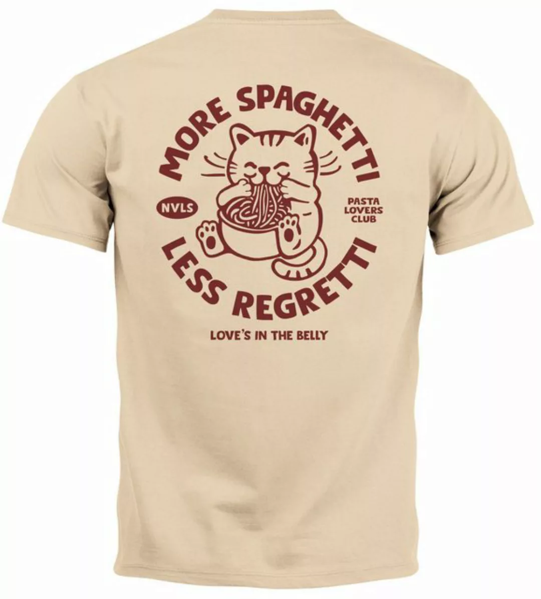 Neverless Print-Shirt Herren T-Shirt Backprint Katze Rückendruck Brustloge günstig online kaufen