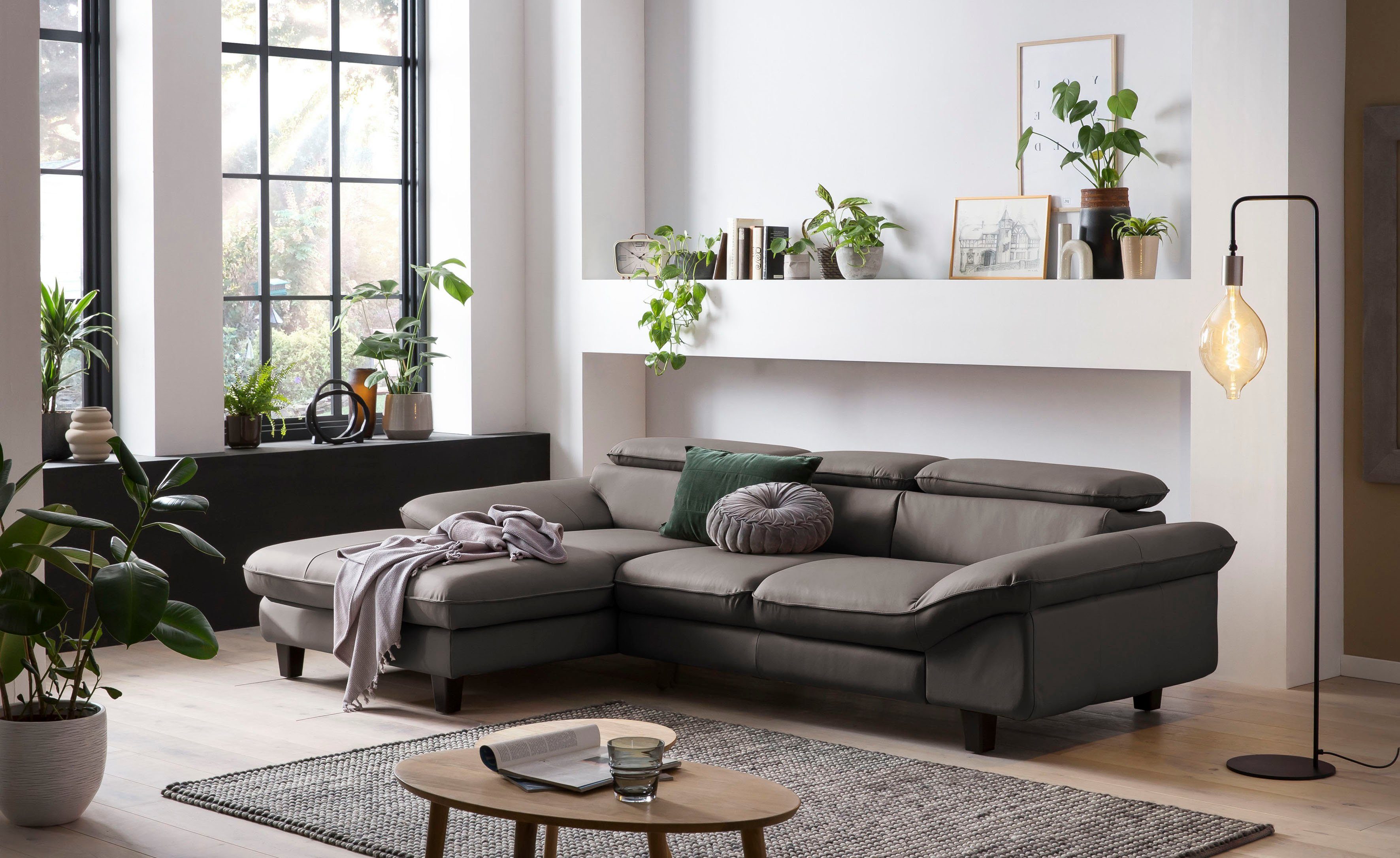 Home affaire Ecksofa "Pilot L-Form", mit Kopfteilverstellung, wahlweise mit günstig online kaufen