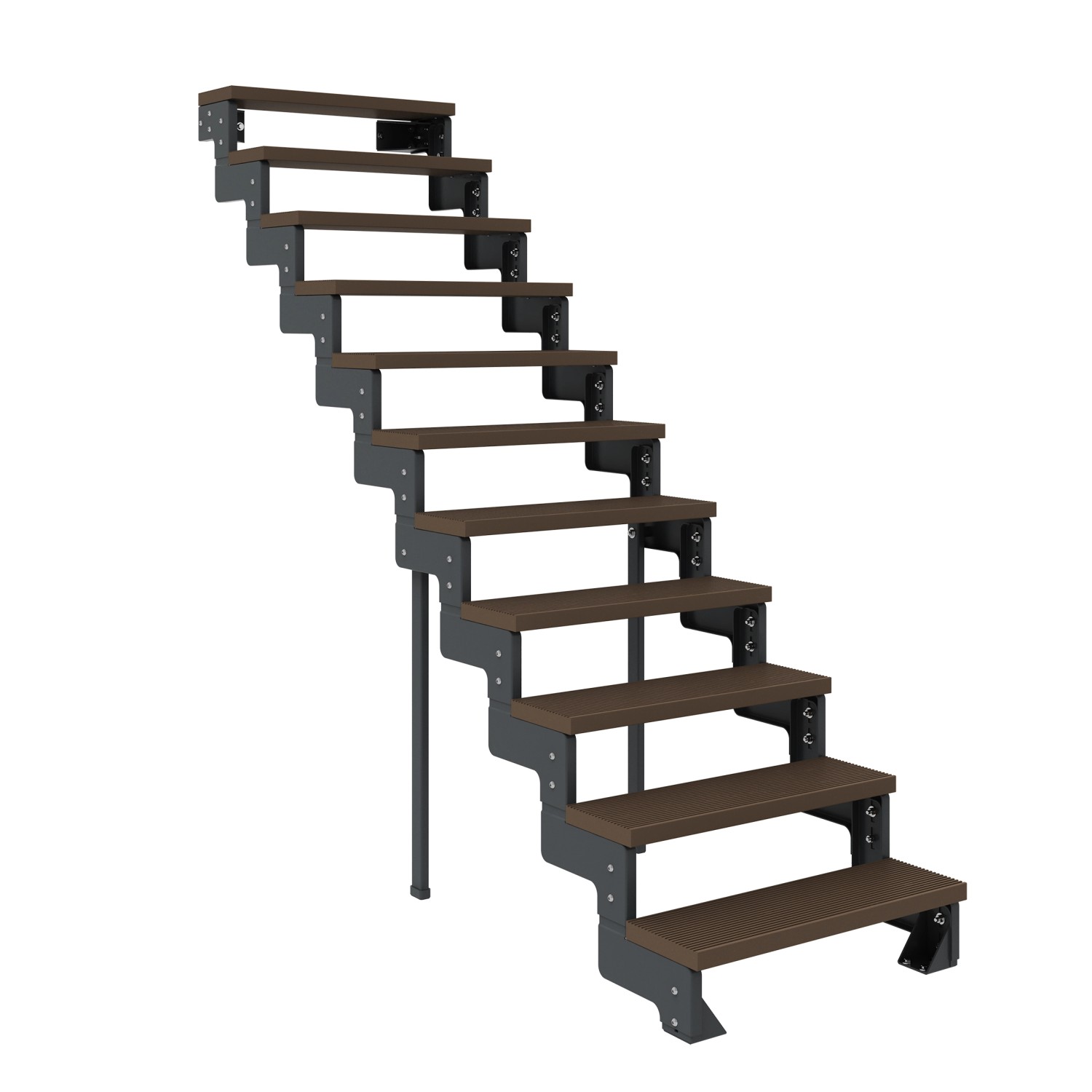 Dolle Außentreppe Gardentop Anthrazit 11 Stufen 80 cm Braun Ohne Geländer günstig online kaufen