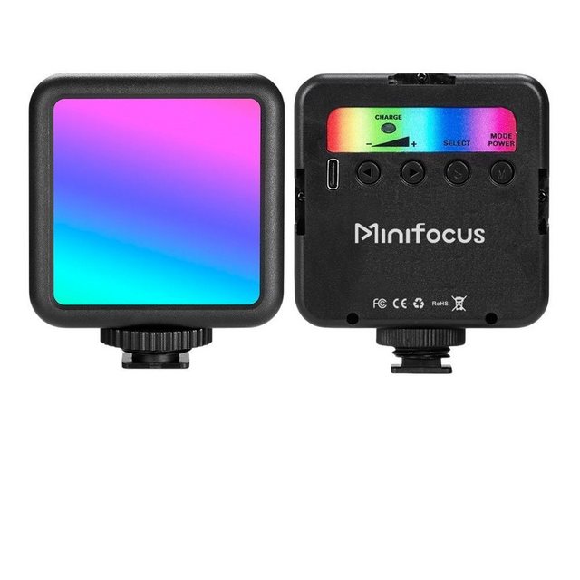 MEGAGOODS Minifocus RGB LED Videolicht 2500K-7000K 800 LUX mit Akku DE. Auf günstig online kaufen