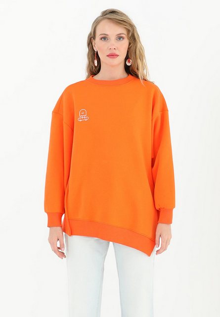 MISH Sweatshirt Freya Druckdetail, asymmetrischer Saum, übergroß günstig online kaufen