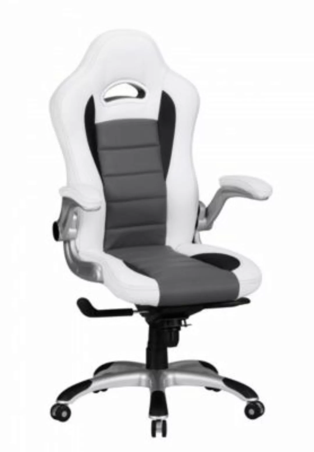 FineBuy Gaming-Stuhl 50 x 48 cm Sitzfläche Bezung aus Kunstleder weiß günstig online kaufen