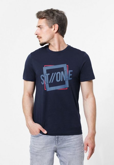 STREET ONE MEN T-Shirt, in Unifarbe günstig online kaufen