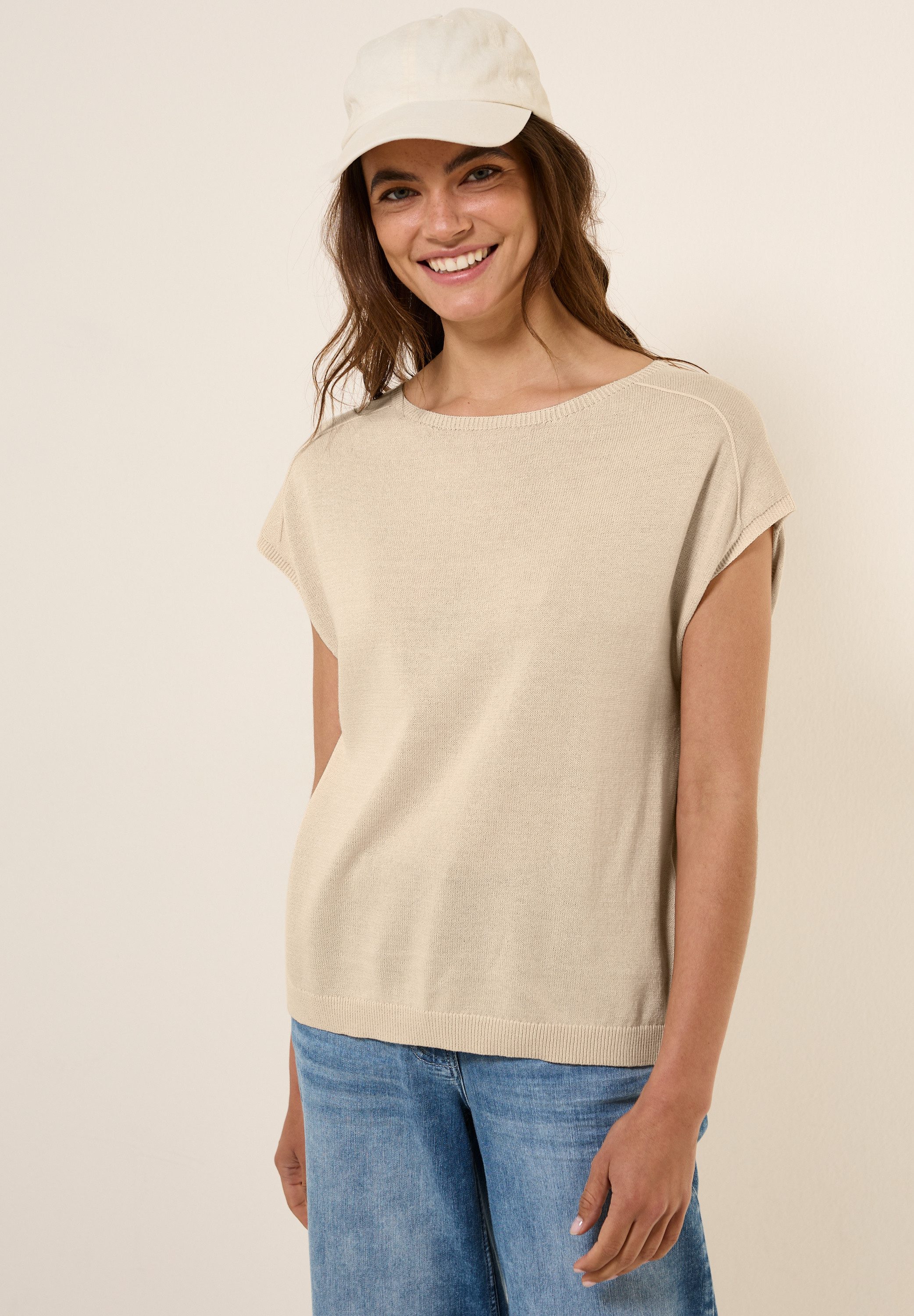 Cecil Strickpullover, mit Materialmix günstig online kaufen