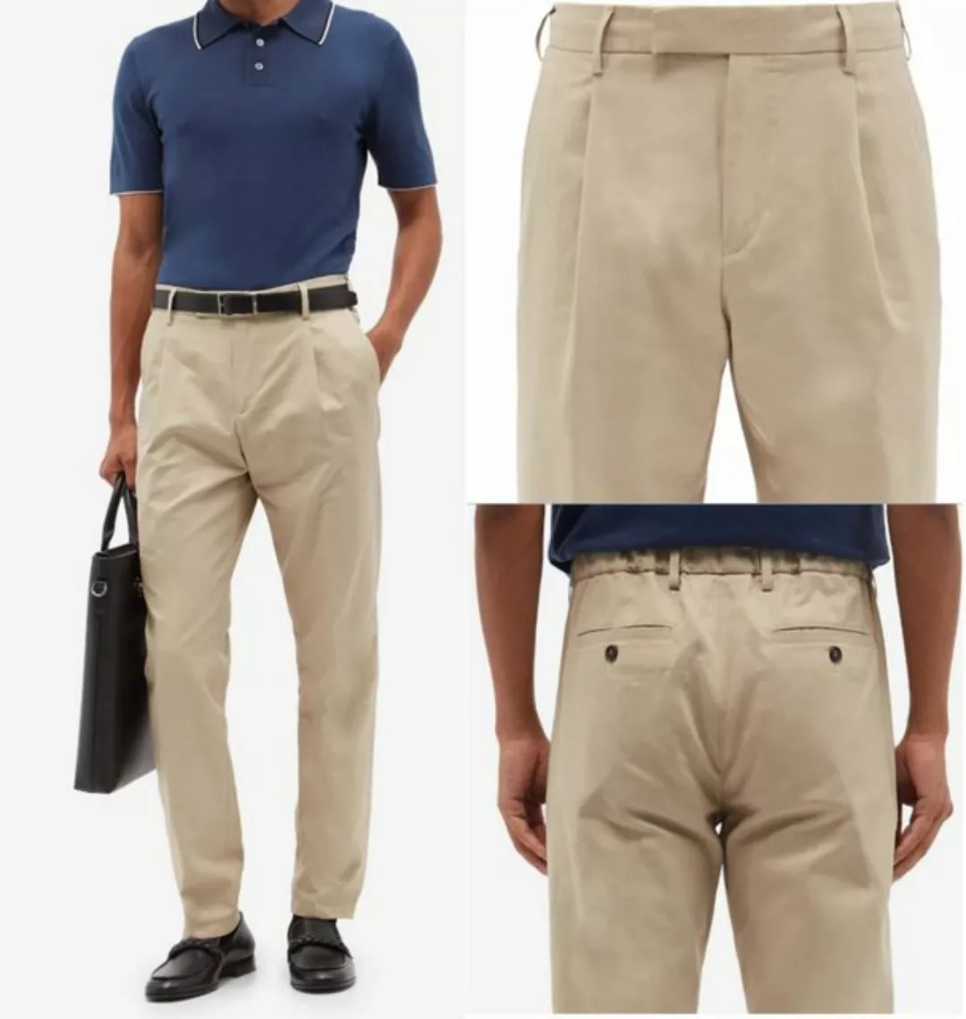 Dunhill Loungehose DUNHILL Pleated Cotton & Silk Dobby Trousers Single Plea günstig online kaufen