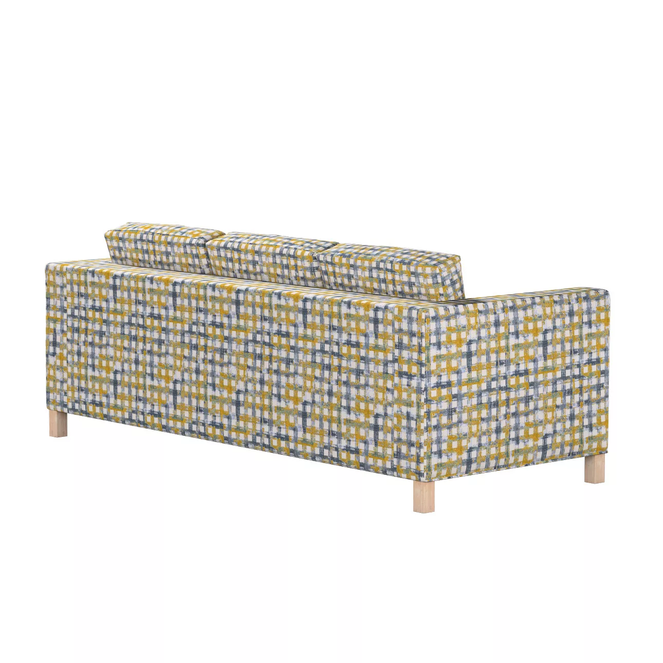 Bezug für Karlanda 3-Sitzer Sofa nicht ausklappbar, kurz, blau-gelb, Bezug günstig online kaufen