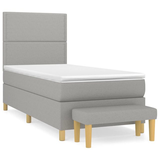 vidaXL Boxspringbett Boxspringbett mit Matratze und Fusshocker Stoff (90 x günstig online kaufen