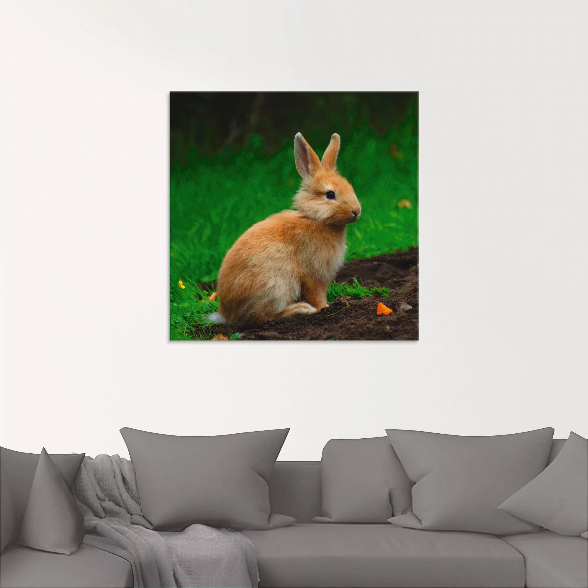 Artland Glasbild "Zwergkaninchen im Grünen", Wildtiere, (1 St.), in verschi günstig online kaufen