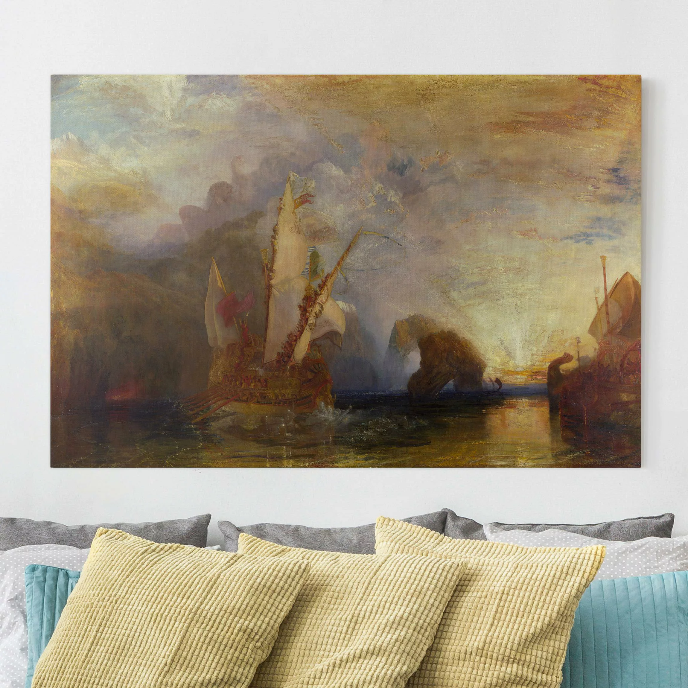 Leinwandbild Kunstdruck - Querformat William Turner - Odysseus günstig online kaufen