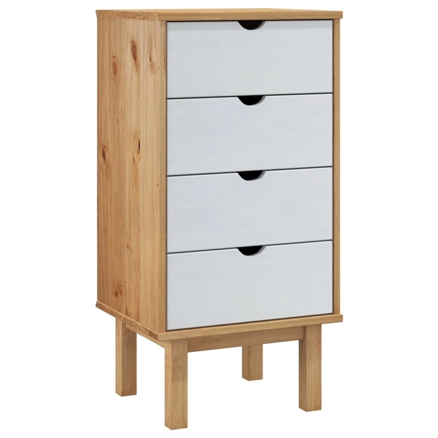 vidaXL Schubladenschrank OTTA Braun&Weiß 46x39,5x90 cm Massivholz günstig online kaufen