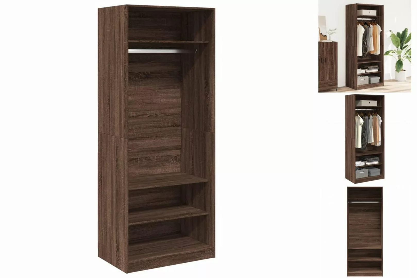 vidaXL Kleiderschrank Kleiderschrank Braun Eichen-Optik 80x50x200 cm Holzwe günstig online kaufen