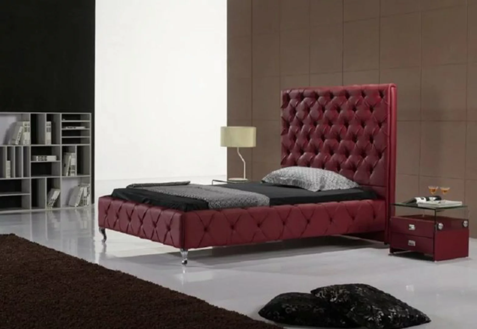 JVmoebel Bett Designer Bett Chesterfield Leder Hotel Betten Doppel Schlaf Z günstig online kaufen