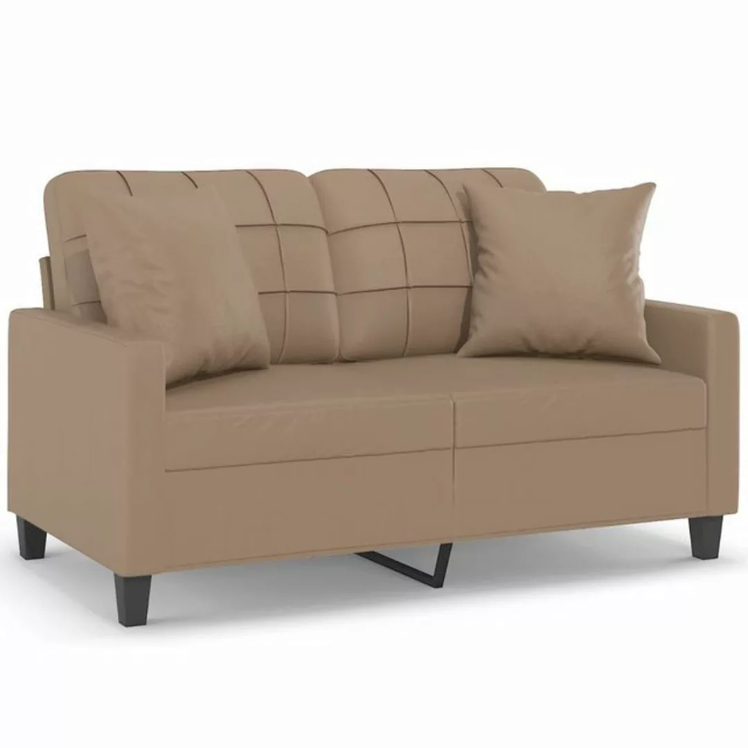 vidaXL Sofa 2-Sitzer-Sofa mit Zierkissen Cappuccino-Braun 120 cm Kunstleder günstig online kaufen