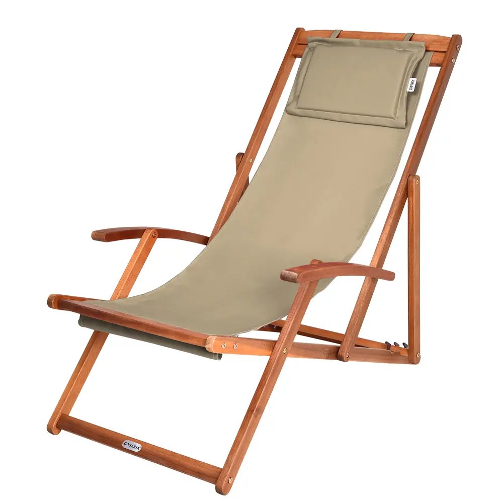 Sonnenliege Creme Akazienholz 94x60x94cm günstig online kaufen