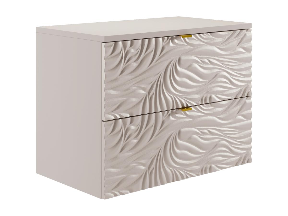 Badezimmermöbel hängend strukturiert mit Ablageplatte - Beige - 80 cm - RIN günstig online kaufen