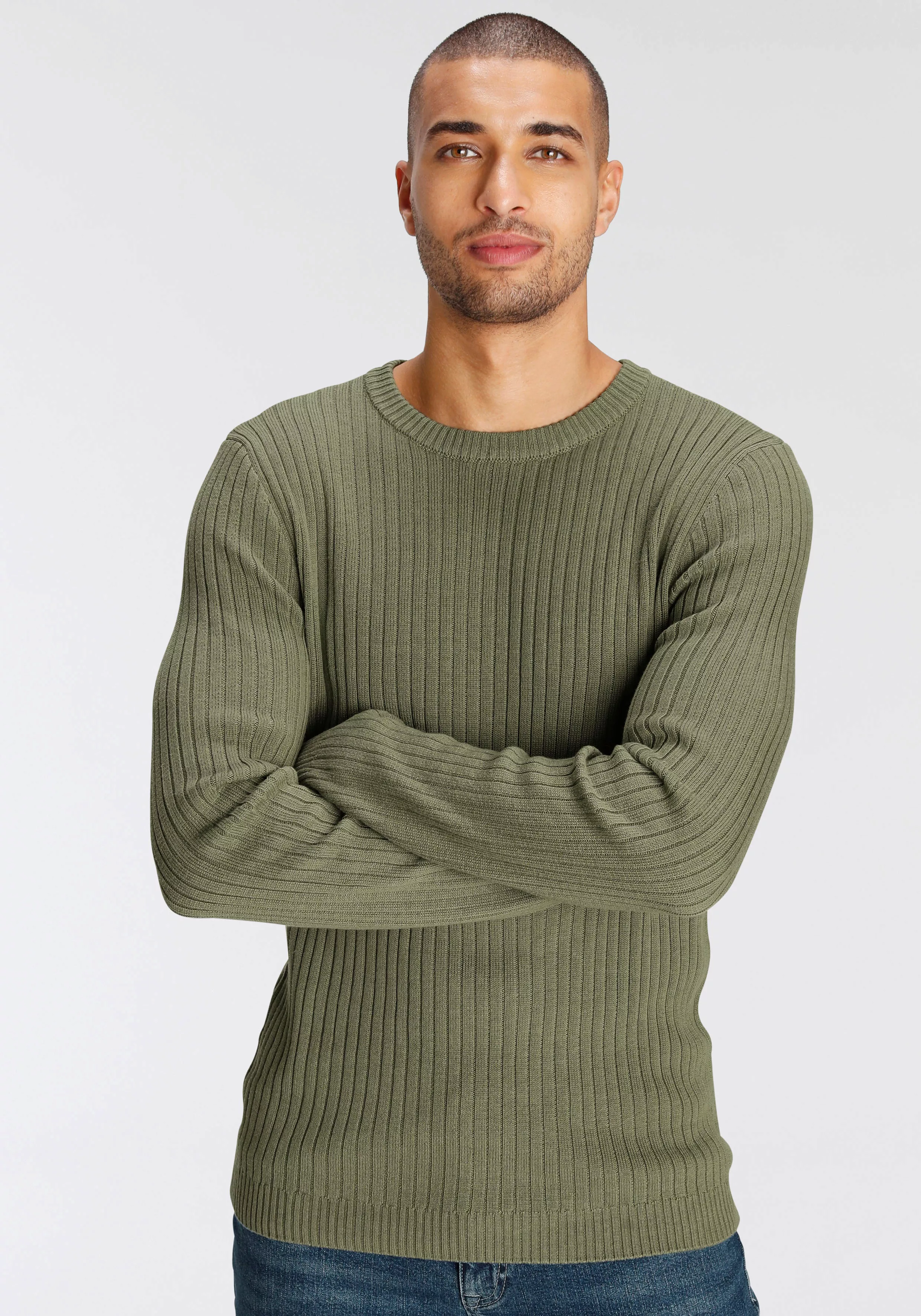 AJC Strickpullover mit Rippenmuster-Strick günstig online kaufen