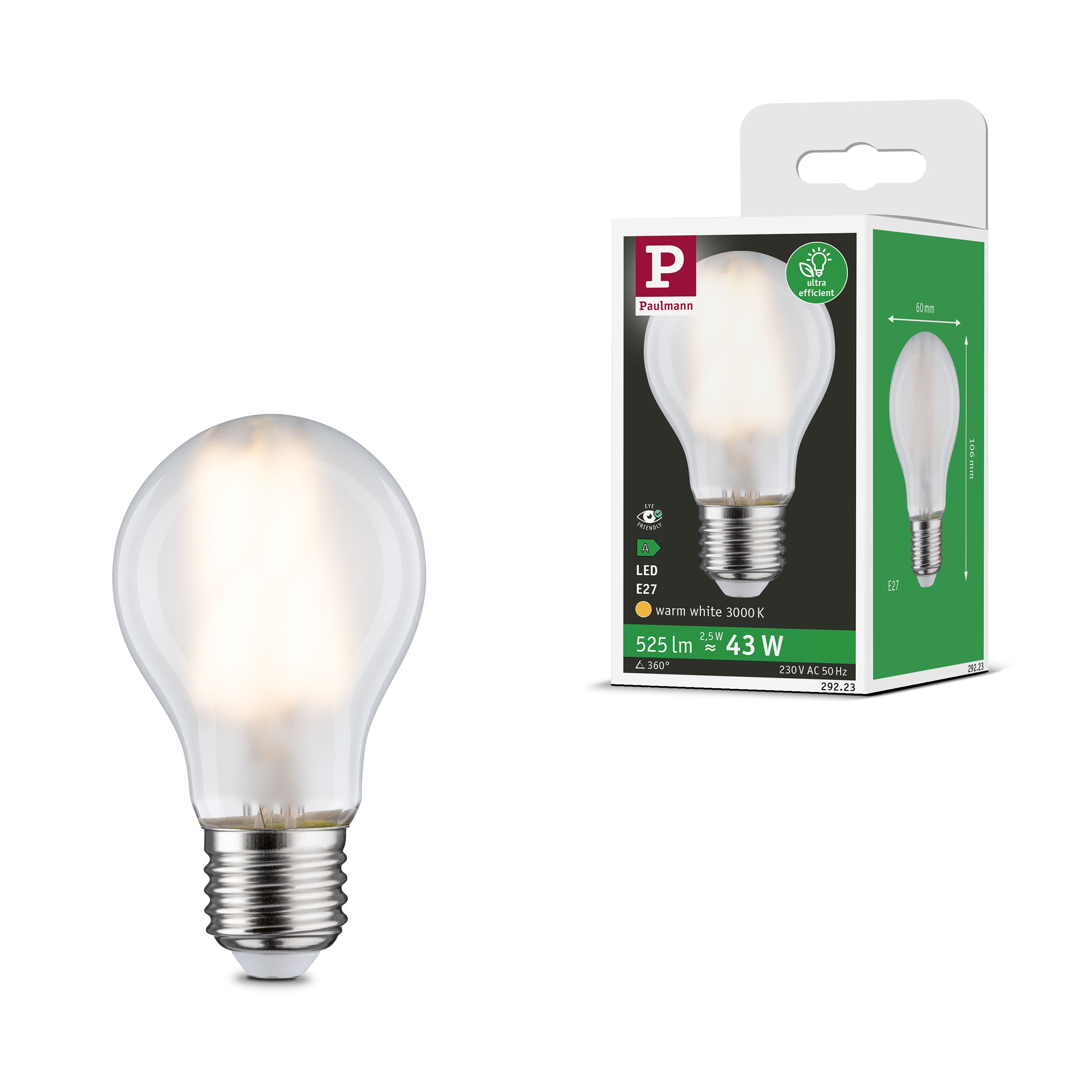 Paulmann LED-Leuchtmittel »Eco-Line Filament 230V LED Birne E27 1er-Set 525 günstig online kaufen