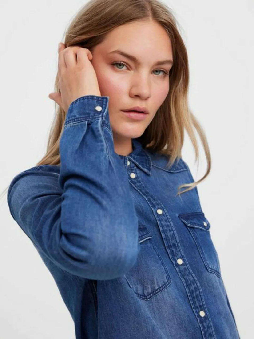 Vero Moda Jeansbluse VMMARIA LS DENIM SLIM SHIRT MIX NEW günstig online kaufen