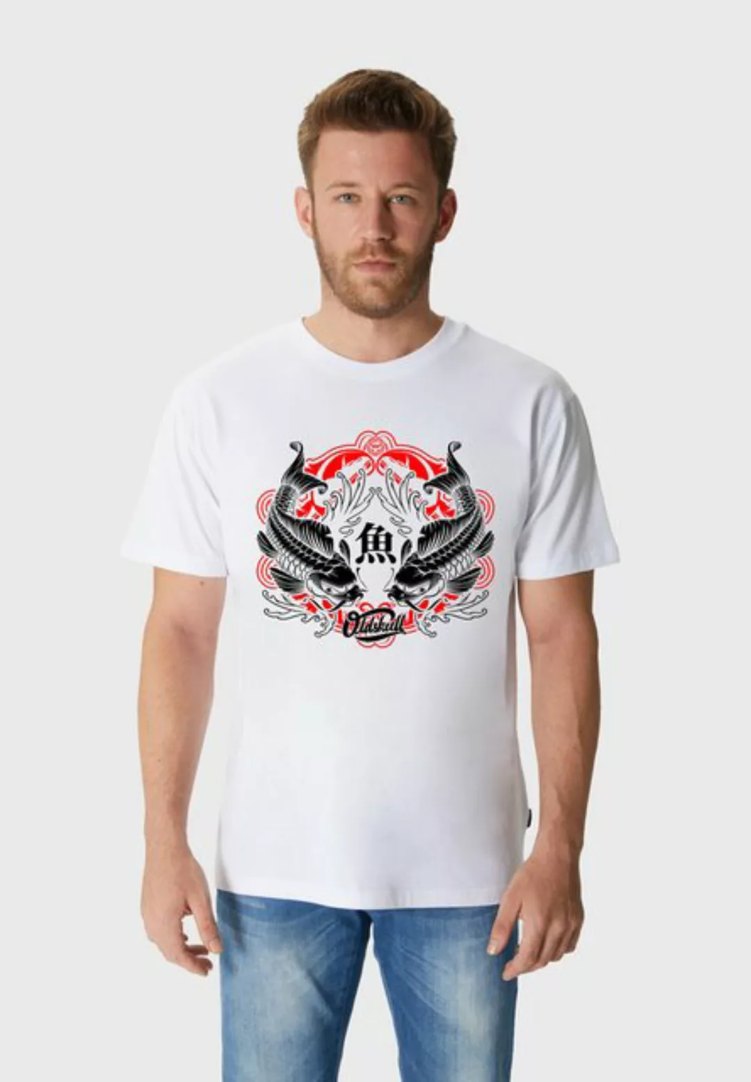 Oldskull T-Shirt Asian Double Koi Graphic günstig online kaufen