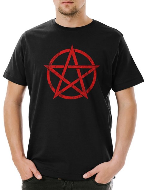 Urban Backwoods Print-Shirt Red Pentagram Sign Herren T-Shirt Satan Crowley günstig online kaufen