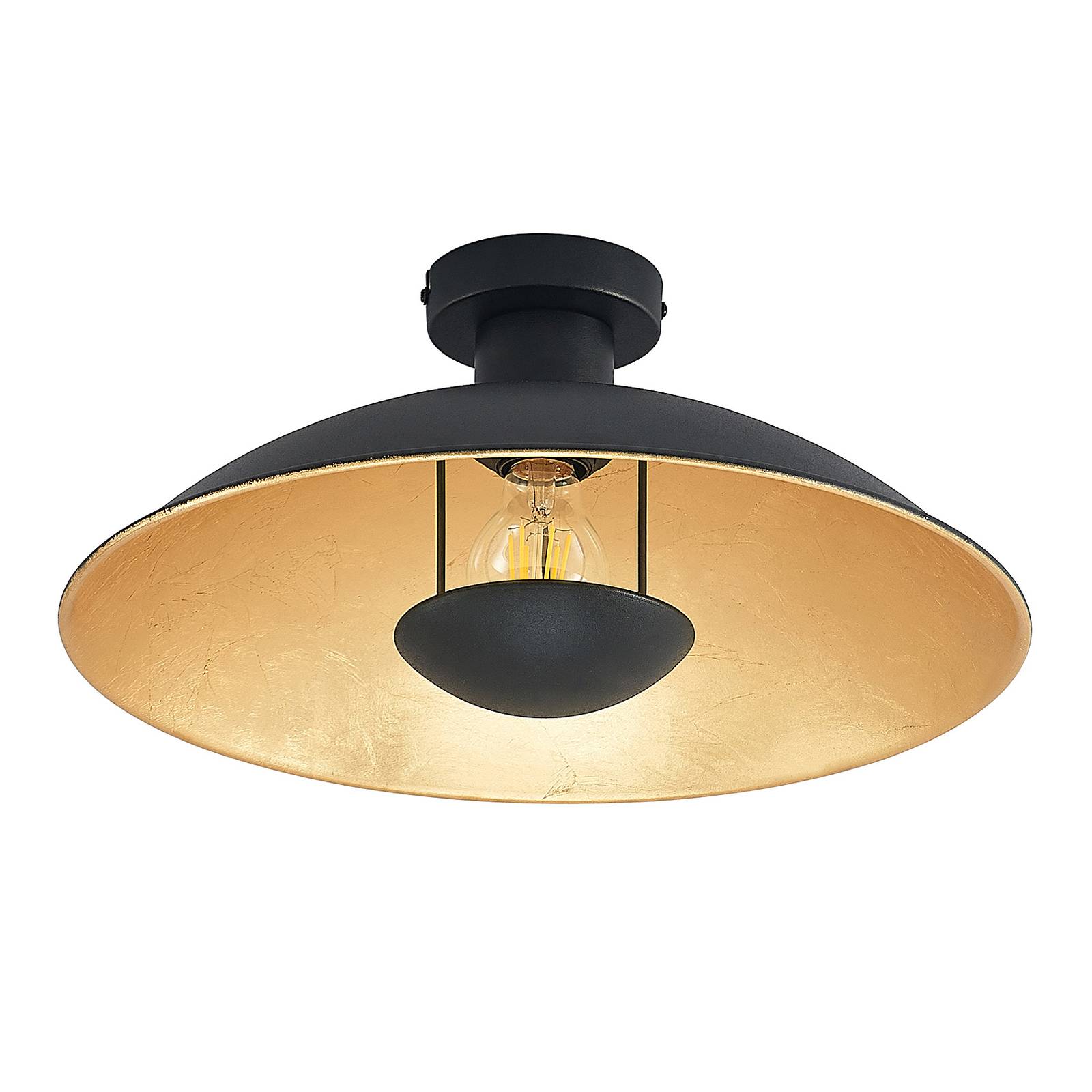 Lindby Narisara Deckenlampe, schwarz-gold, 40 cm günstig online kaufen