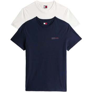 Tommy Jeans  T-Shirts & Poloshirts 2 Pack Slim T-Shirts Ecru/Dark Night Nav günstig online kaufen