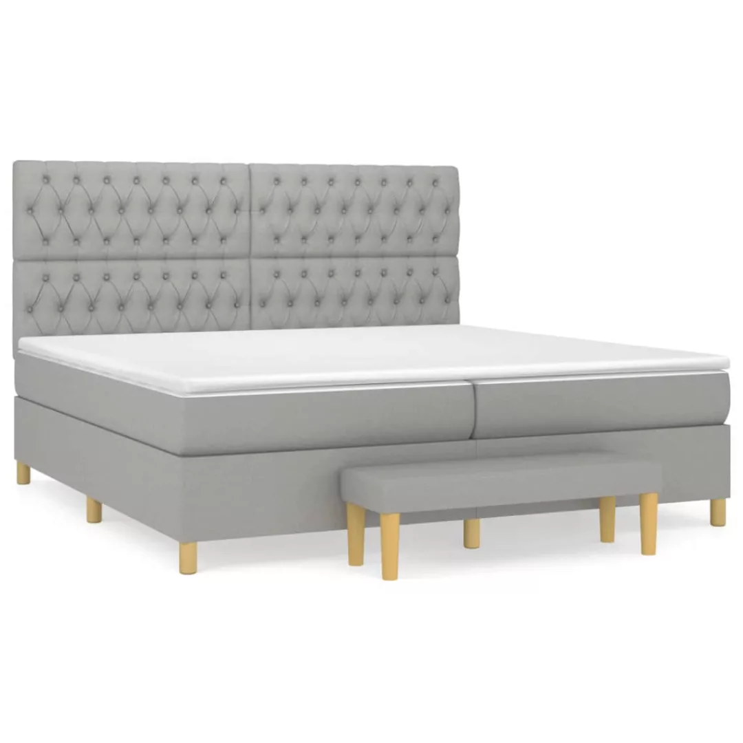 Vidaxl Boxspringbett Mit Matratze Hellgrau 200x200 Cm Stoff günstig online kaufen