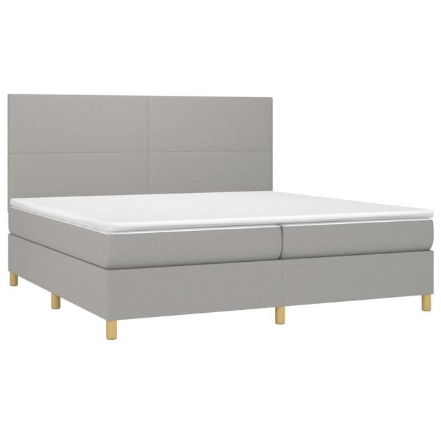 furnicato Bettgestell Boxspringbett mit Matratze Hellgrau 200x200 cm Stoff günstig online kaufen