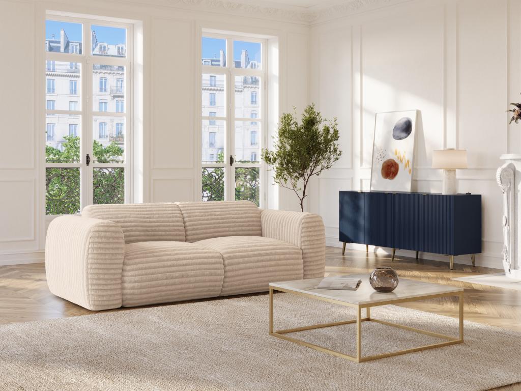 Sofa 3-Sitzer - grob gerippter Cord - Beige - POGNI von Maison Céphy günstig online kaufen