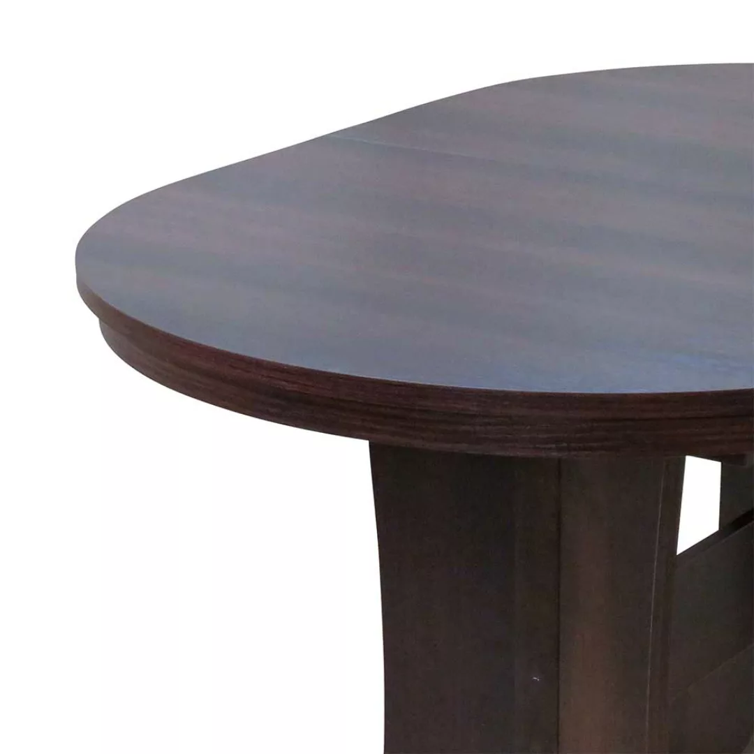 Ovaler Esstisch in Nussbaumfarben ausziehbar günstig online kaufen