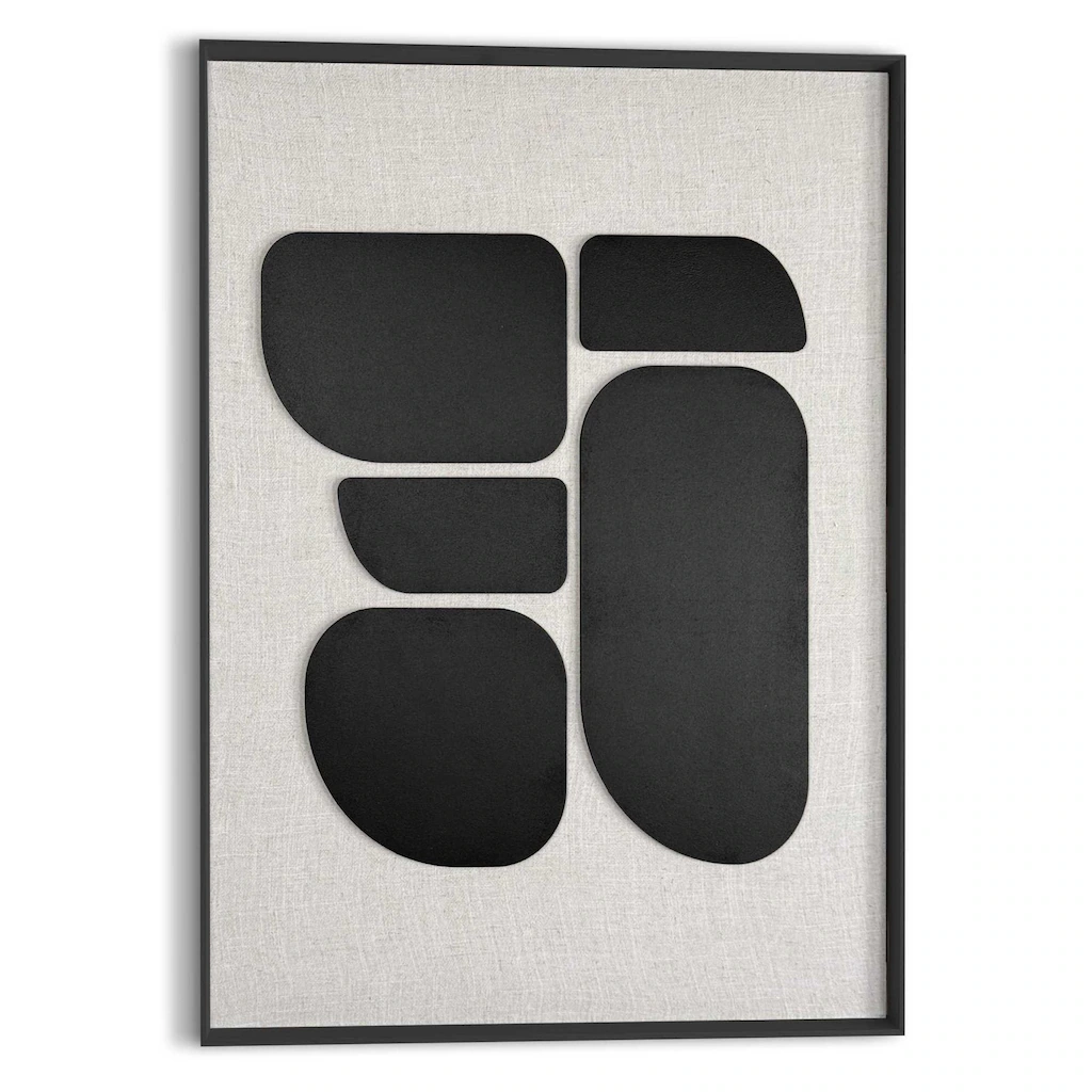 Reinders Wandbild "Organic Blocks schwarz", Wohnzimmer - Schwarz-Weiß - MDF günstig online kaufen