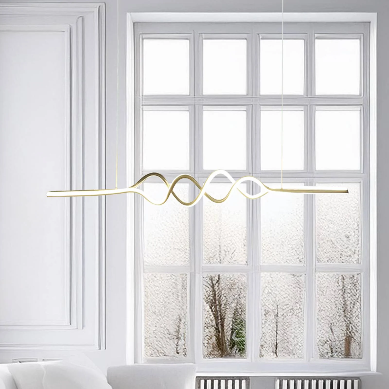 LED-Hängeleuchte Ancona, Metall, gold/schwarz, 4.000 K günstig online kaufen