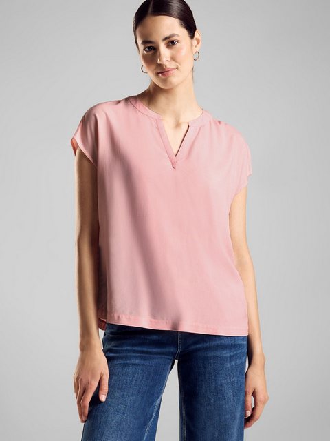 STREET ONE Kurzarmbluse - Bluse - feminines Shirt - Basic Blusenshirt günstig online kaufen