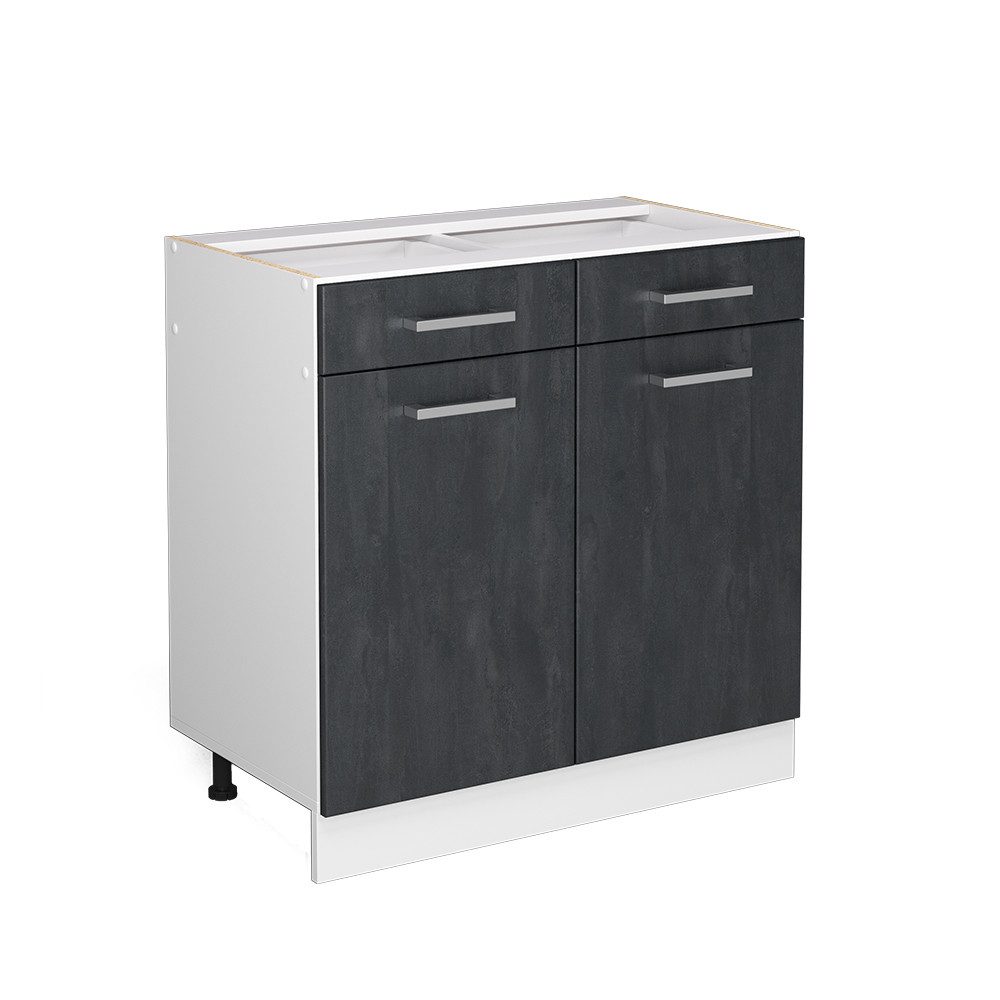 Vicco Unterschrank R-Line, Schwarz Beton/Weiß, 80 günstig online kaufen