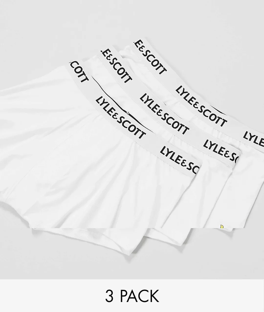 Lyle & Scott – Bodywear – 3er-Pack Unterhosen in Weiß günstig online kaufen