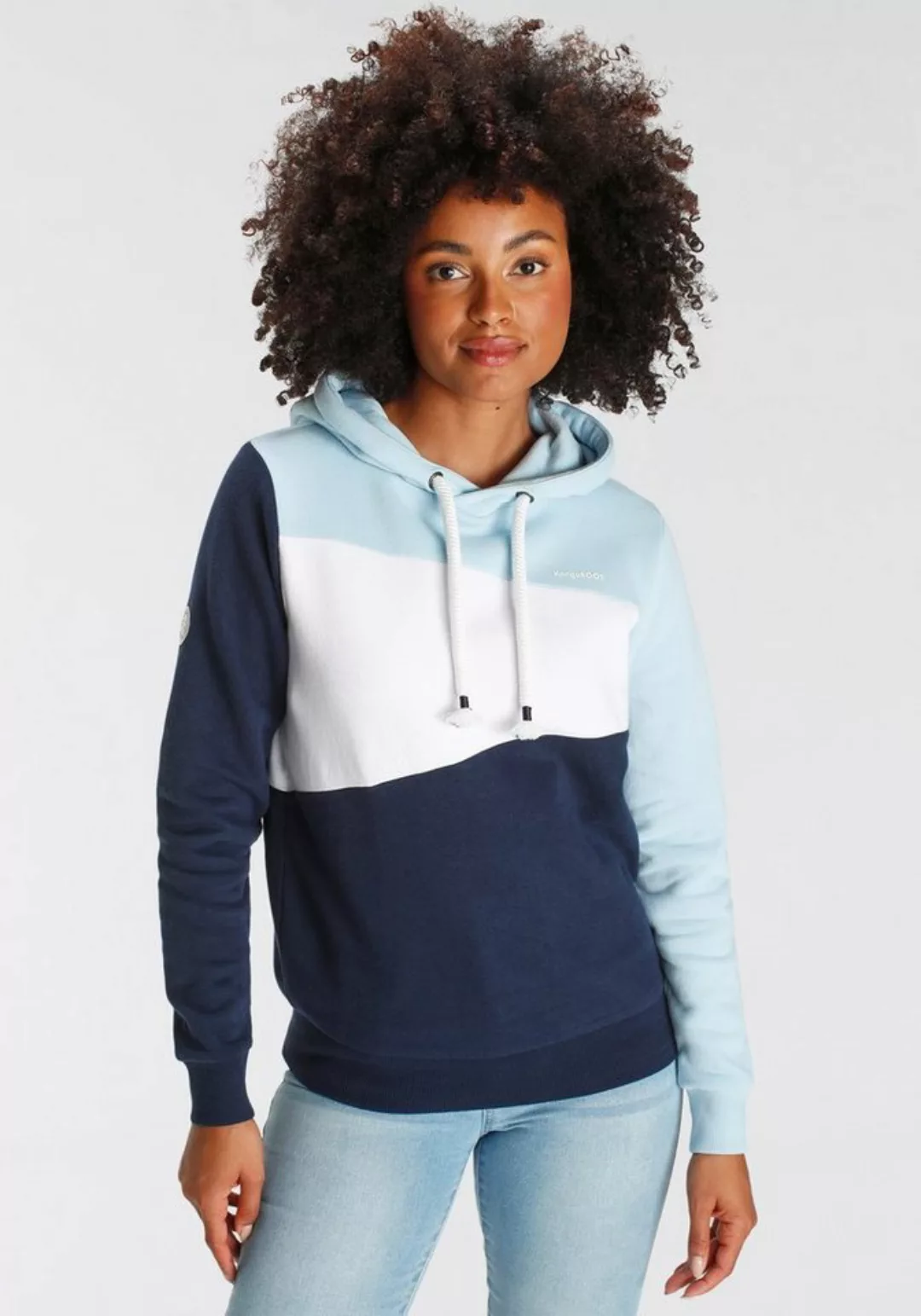 KangaROOS Hoodie Langarm, lockere Passform, Colorblocking-Optik günstig online kaufen