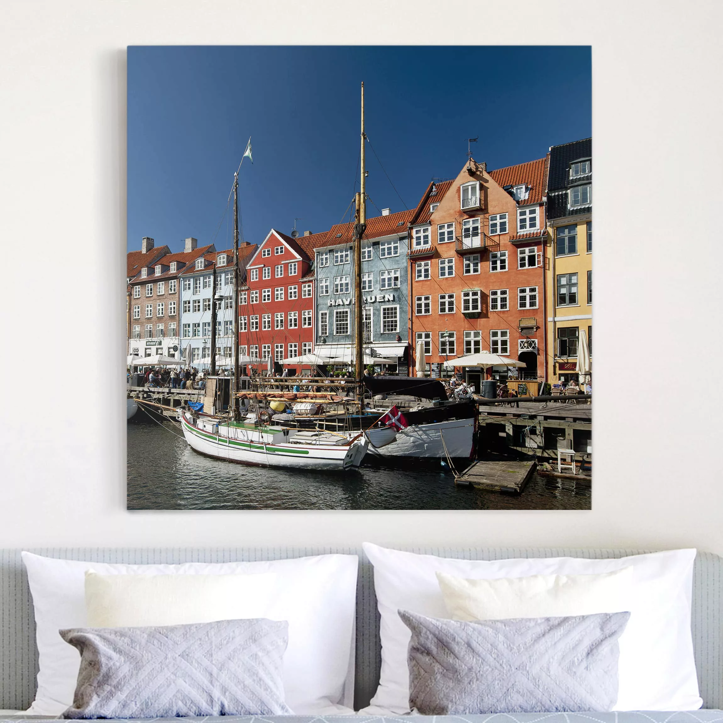 Leinwandbild Architektur & Skyline - Quadrat Hafen in Kopenhagen günstig online kaufen