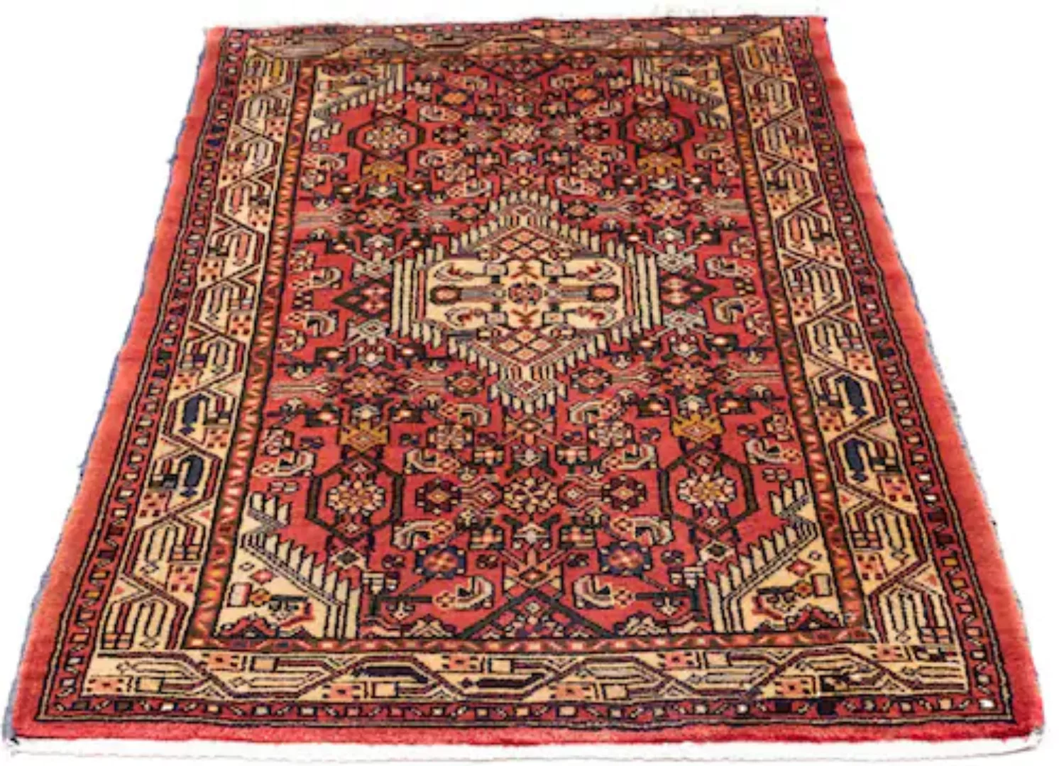 morgenland Wollteppich »Hosseinabad Medaillon Rosso chiaro 125 x 78 cm«, re günstig online kaufen