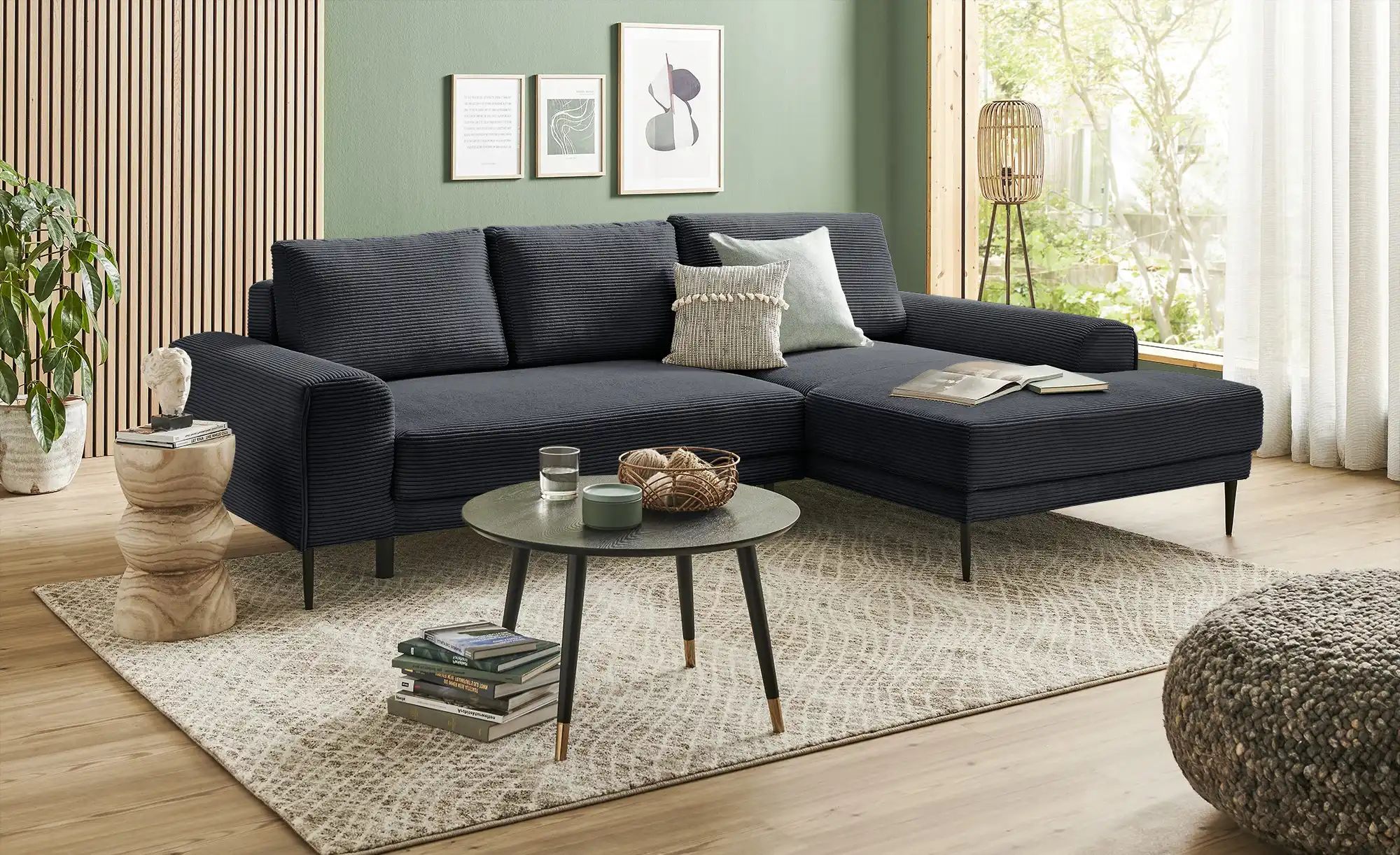 switch Ecksofa aus Cord Capitol ¦ schwarz ¦ Maße (cm): B: 276 H: 89 T: 175 günstig online kaufen